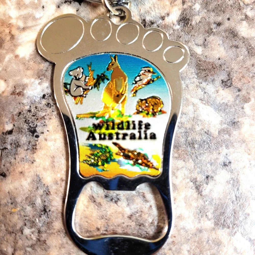 Australia Souvenir‎ Keychain Lot Of 3 Kangaroo Country Silver Tone Travel